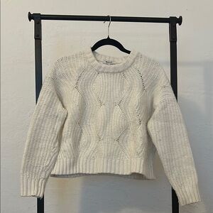 Cozy White Cable Knit Sweater